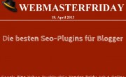 Webmasterfriday: Die besten Seo-Plugins für Blogger