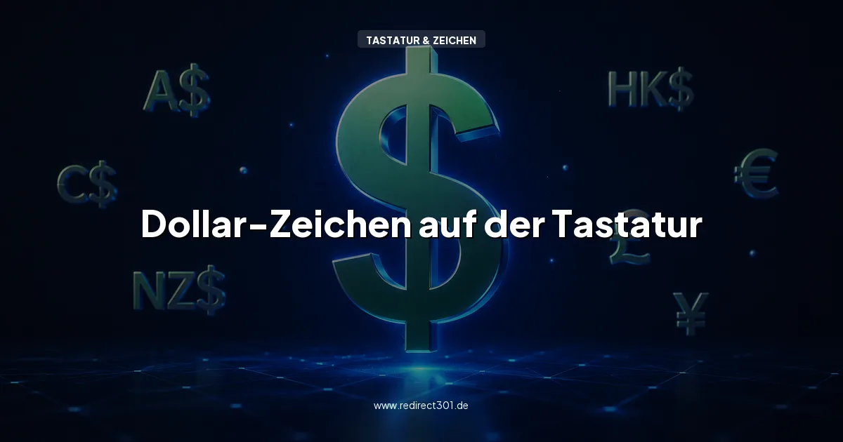 Dollar-Zeichen $ auf der Tastatur schreiben und kopieren