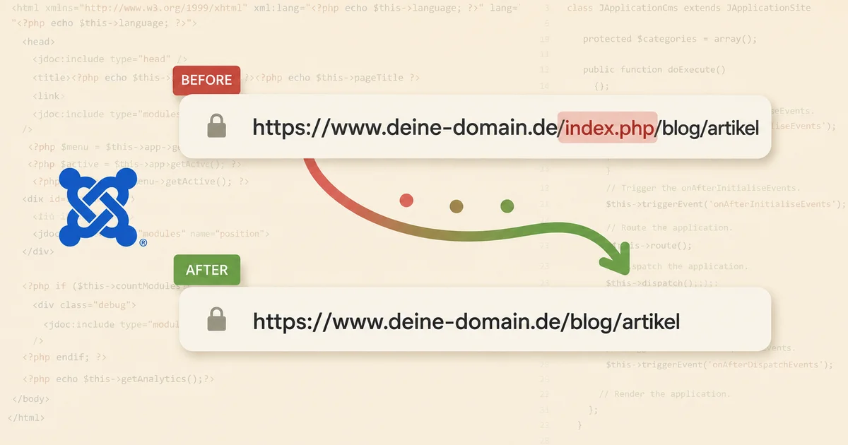 Joomla: index.php aus URLs entfernen - Anleitung für Joomla 3, 4 und 5