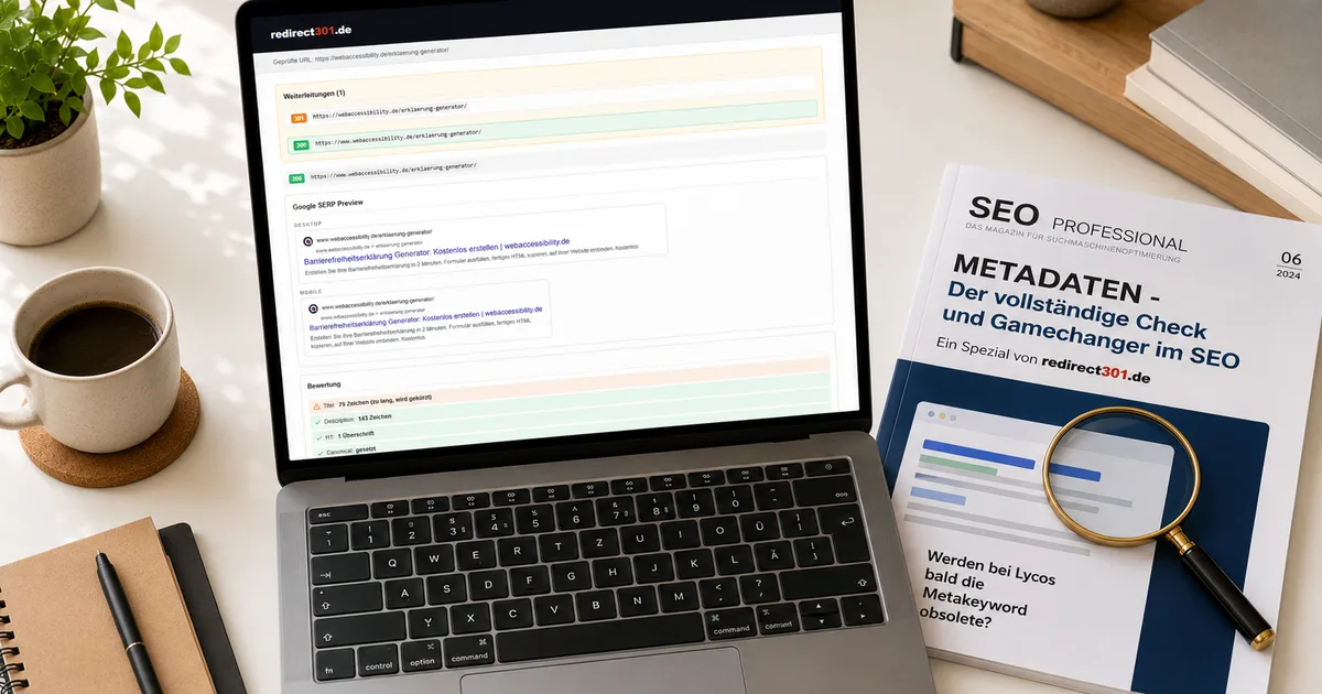 Meta-Tag Checker - SERP Preview und Meta-Daten prüfen