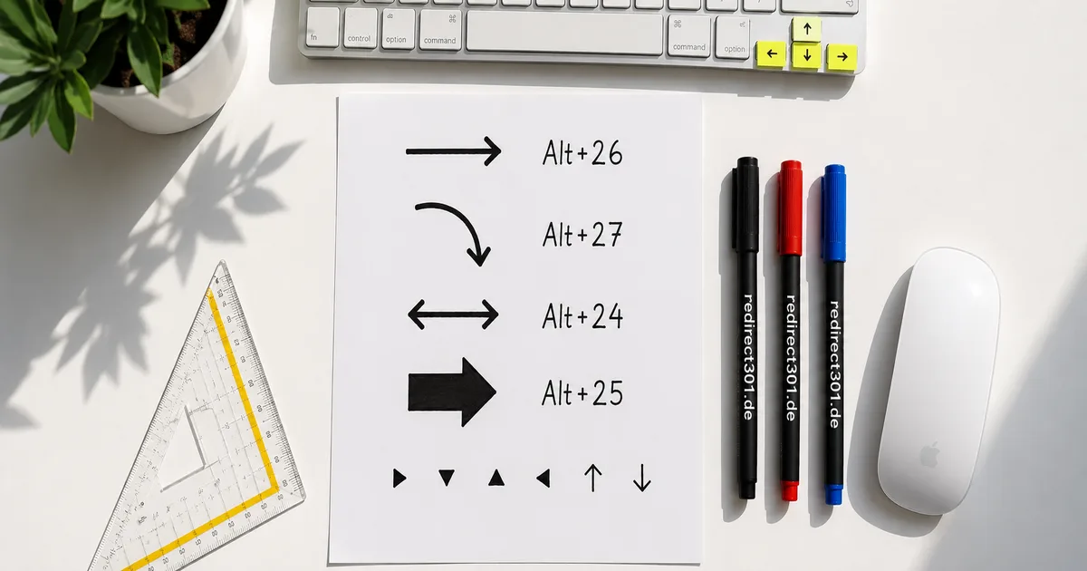 Pfeile per Tastatur zum Kopieren + Alt-Codes + Emojis