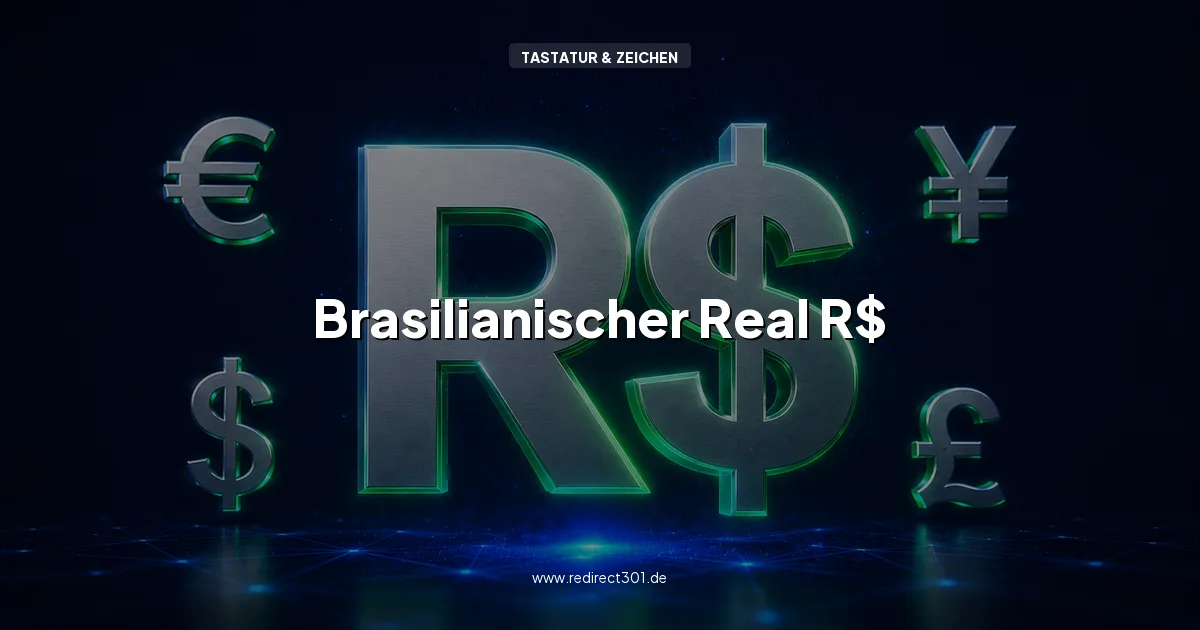 Real-Zeichen R$ und brasilianischer Real richtig schreiben