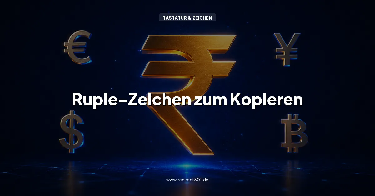 Rupie-Zeichen ₹ auf der Tastatur schreiben und kopieren