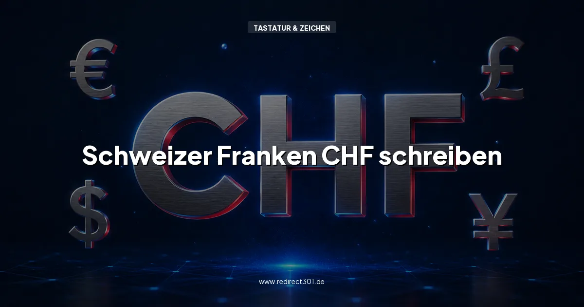 Schweizer Franken CHF richtig schreiben und auf der Tastatur eingeben