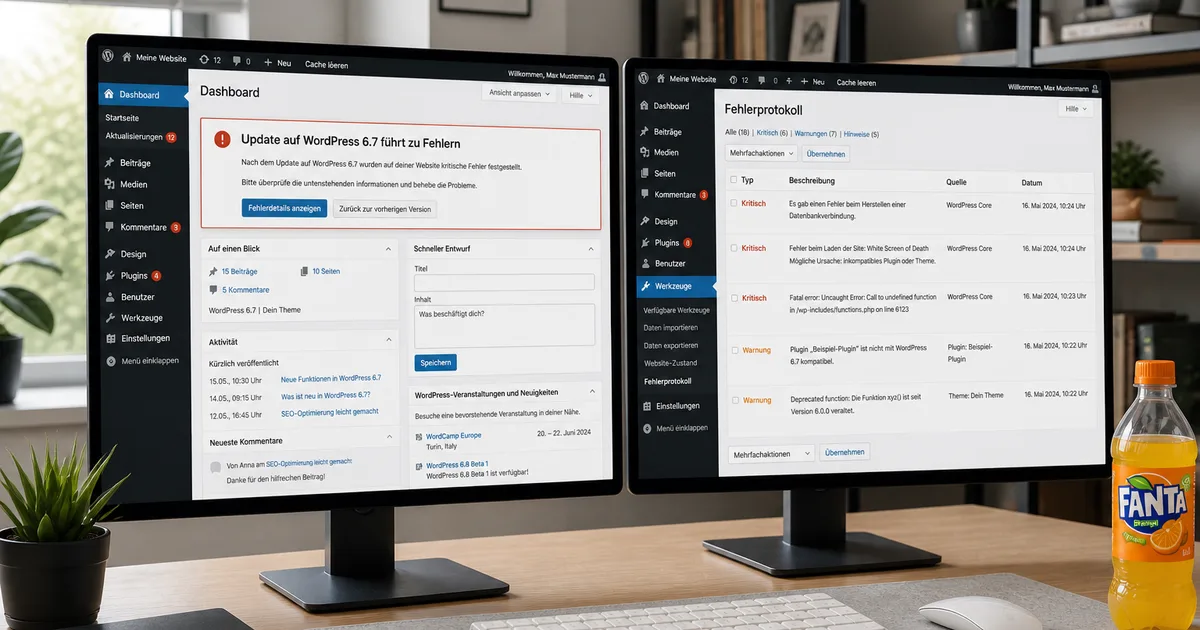 Update auf WordPress 6.7 führt zu Fehlern