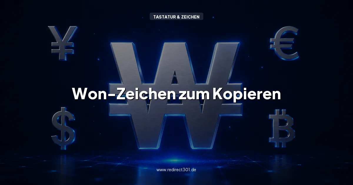 Won-Zeichen ₩ auf der Tastatur schreiben und kopieren