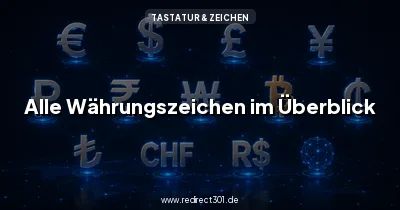 Währungszeichen Übersicht - alle Symbole, ISO-Codes und Tastenkürzel