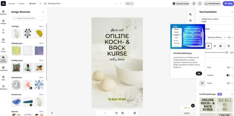 Adobe Express: Vorlagen anpassen