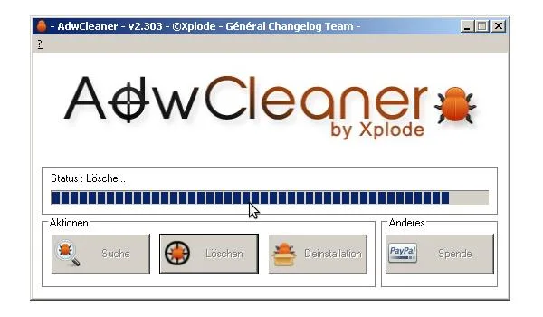 AdwCleaner Scan-Ergebnis mit gefundener Adware