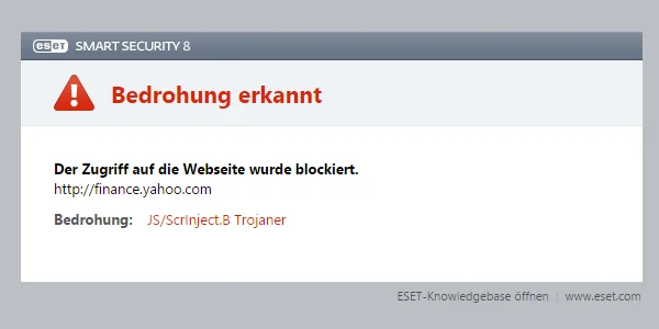 ESET Smart Security - Bedrohung erkannt