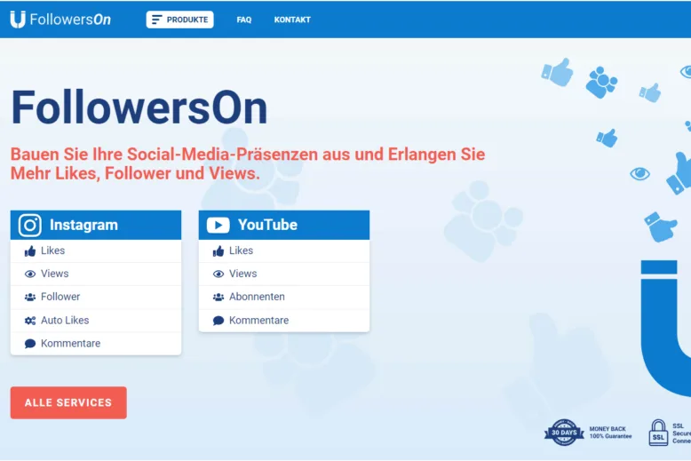 Screenshot: Website FollowersOn.com