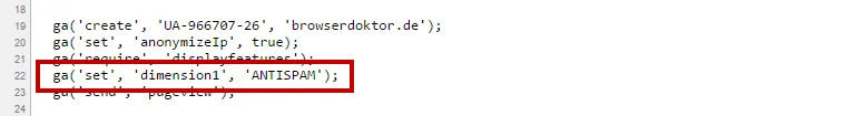 Google Analytics Antispam-Dimension als Filter