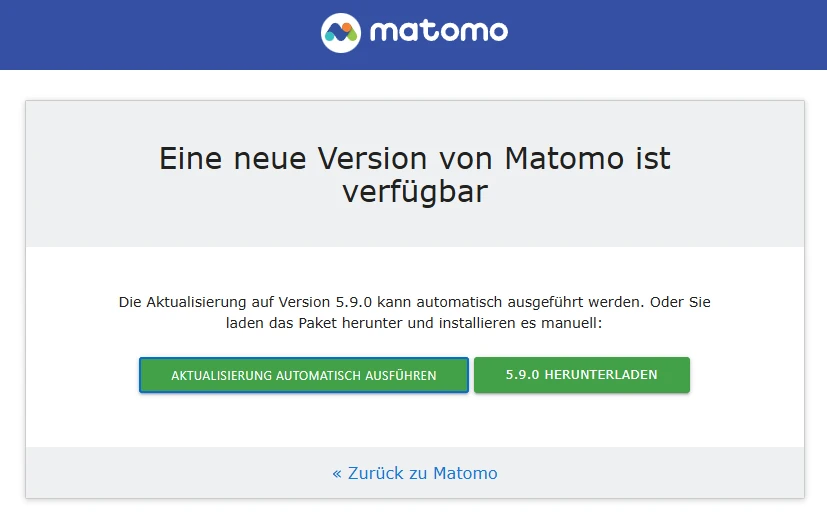 Matomo Update auf Version 5.9.0