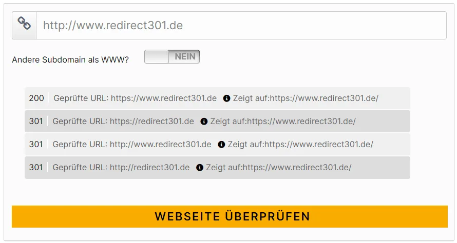 SUMAX Redirect-Checker Screenshot