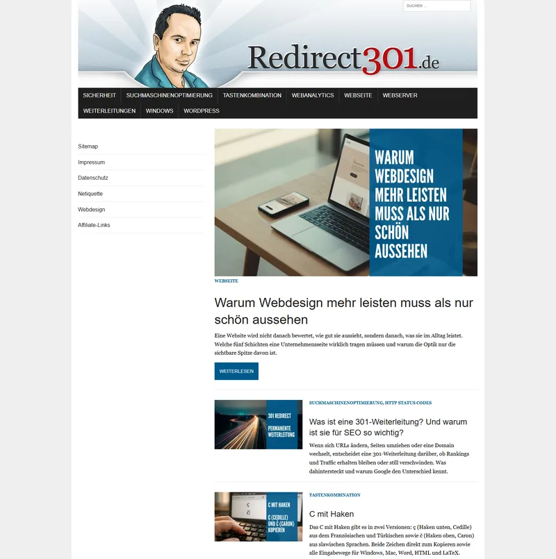 redirect301.de als WordPress-Blog, Stand April 2026