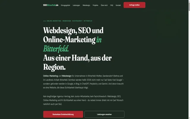 Startseite von seobitterfeld.de für Unternehmen in Bitterfeld-Wolfen und im Landkreis Anhalt-Bitterfeld