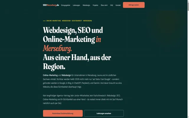 Startseite von seomerseburg.de für Online-Marketing und Webdesign im südlichen Sachsen-Anhalt