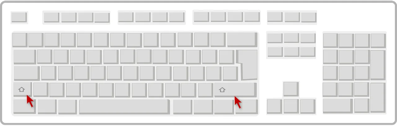 Shift-Taste Position auf der Tastatur