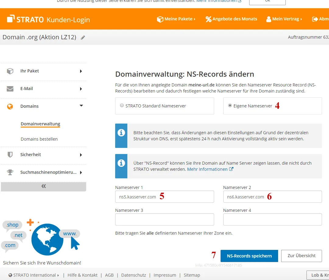 Strato - NS-Record auf All-Inkl ändern
