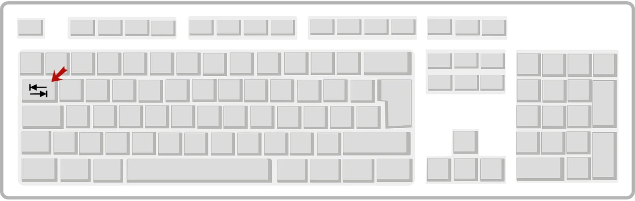 Tab-Taste auf einer Windows-Tastatur