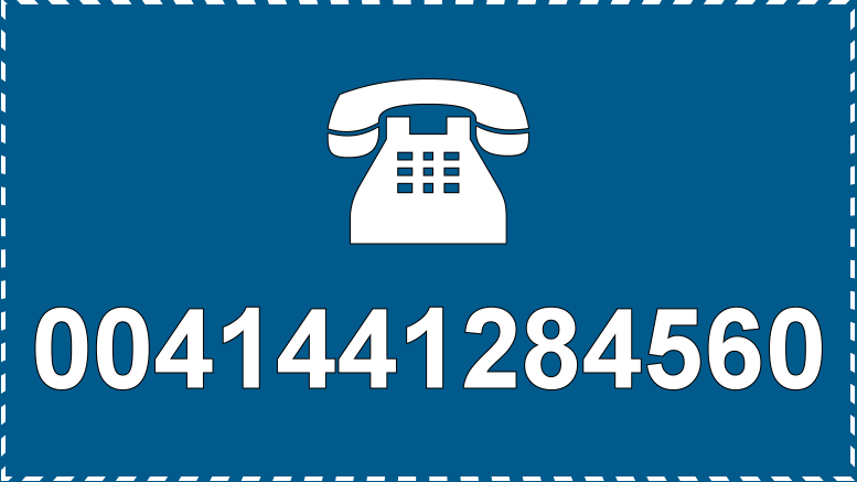 Telefonnummer 0041441284560