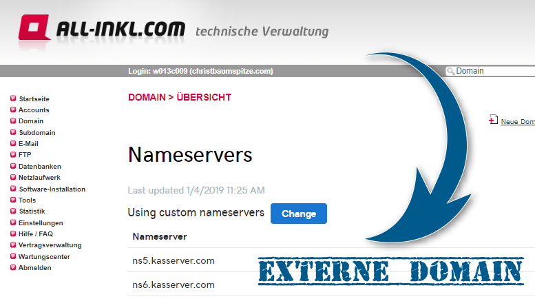 Externe Domains bei All-Inkl.com aufschalten