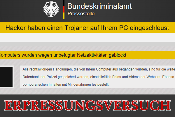 Sperrbildschirm: Bundeskriminalamt (BKA) Trojaner