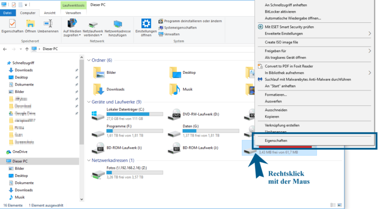CHKDSK - Laufwerk auswählen