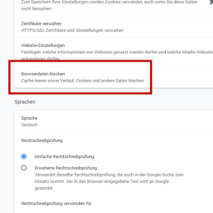 Google Chrome: Cache und Cookies löschen