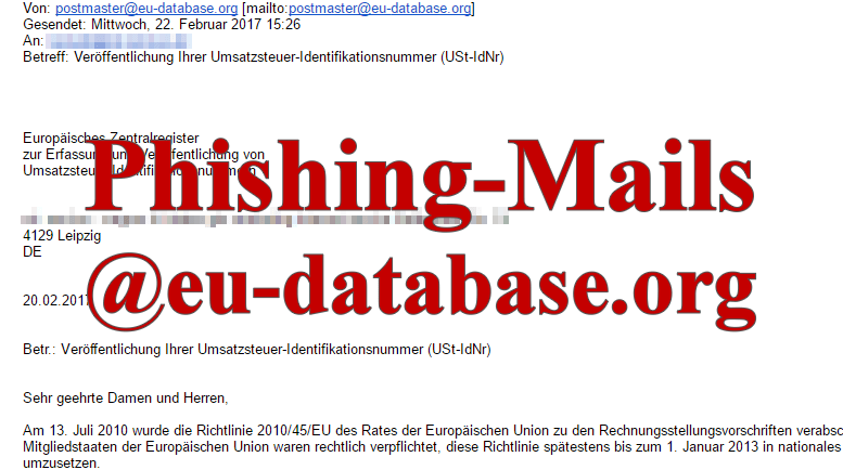 eu-database org - Phishing-Mails