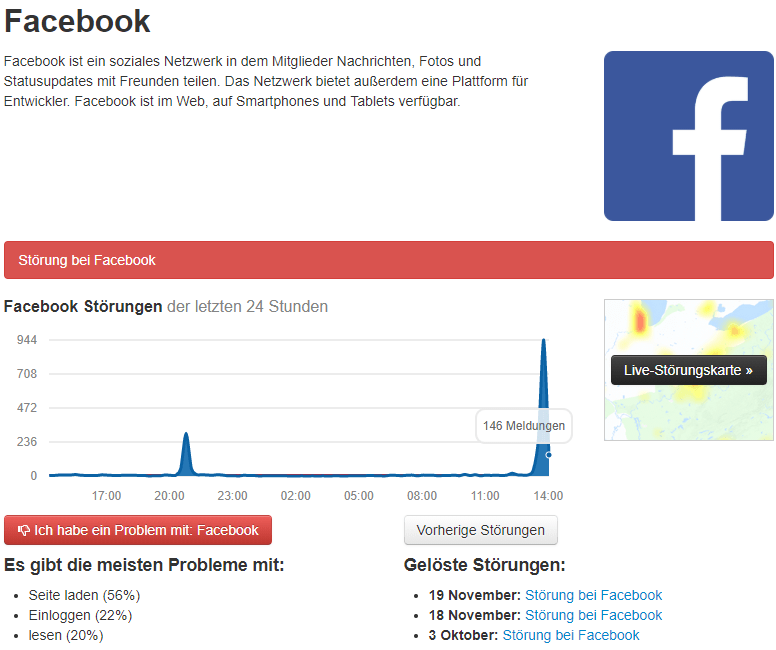 Screenshot der Webseite von AlleStörungen.de (Facebook vom 19.11.2018)