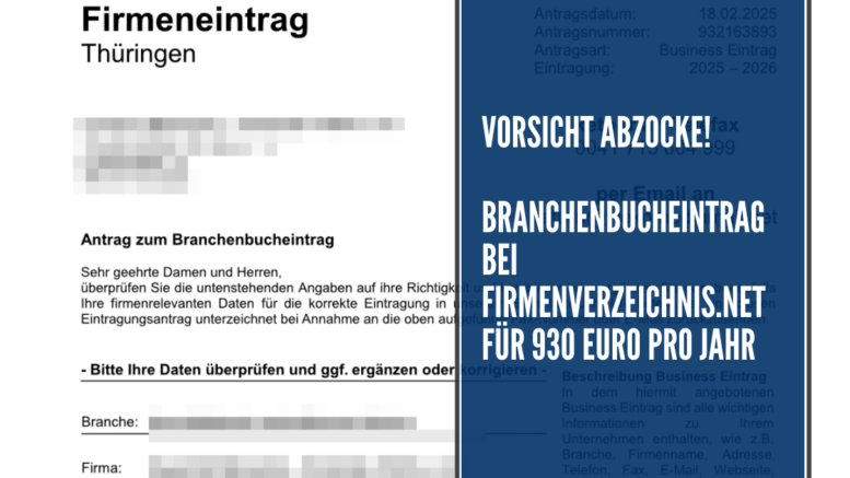 Firmenverzeichnis net Abzocke