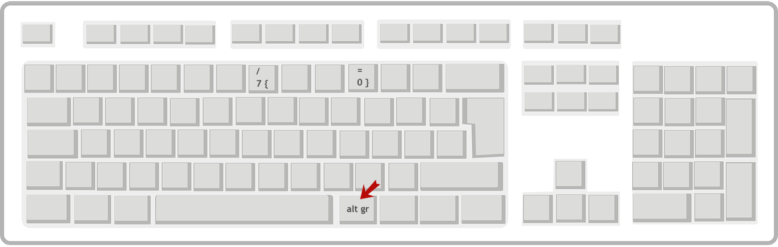 Geschweifte Klammern / Akkoladen auf einer Windows-Tastatur am PC eingeben