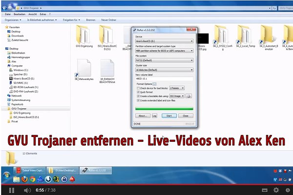 GVU-Trojaner Systembereinigung (Live-Videos)