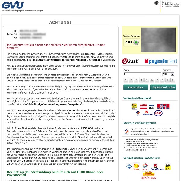 GVU-Trojaner Windows-Meldung