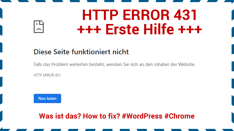 HTTP ERROR 431 im Chrome