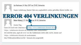 Hyperlinks in Kommentaren deaktivieren