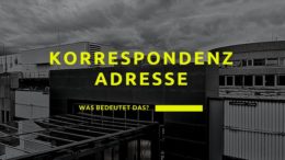 Korrespondenzadresse - Was bedeutet das
