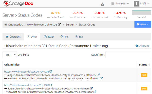OnpageDoc - 301 Status Code