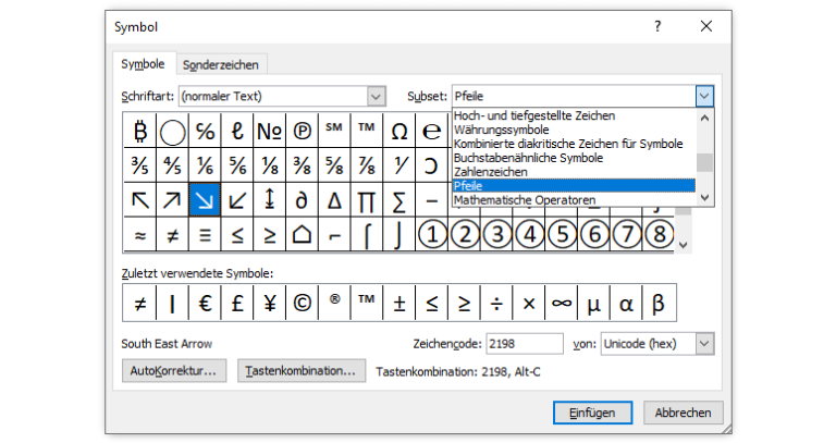 Pfeile per Tastatur eingeben ⚡️ Windows ⚡️ Redirect 301