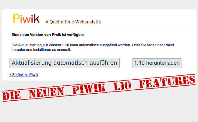 Piwik 1.10 - Die neuen Features