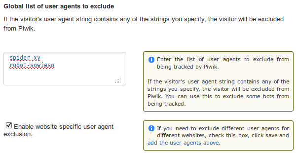 Piwik 1.10 - Exclude user-agents