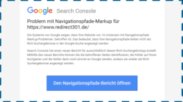 Google Search Console: Problem mit Navigationspfade-Markup
