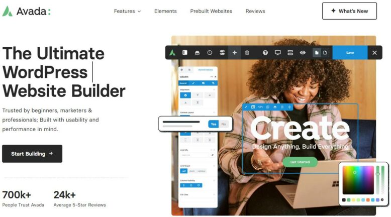 Screenshot: Website Avada Theme