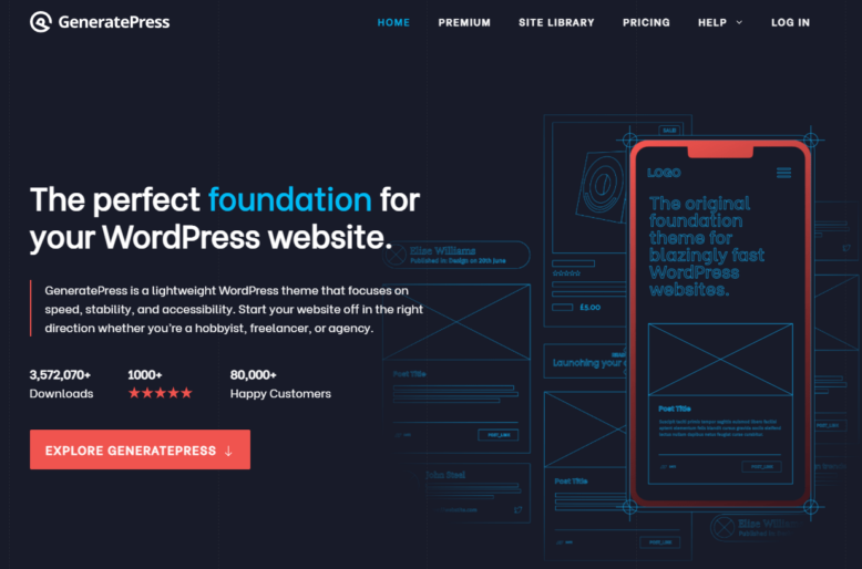 Screenshot: GeneratePress Website