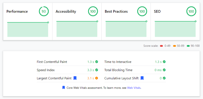 Ergebnis Web.dev