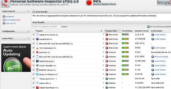 Secunia Personal Software Inspector (PSI)