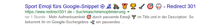 Sport-Emojis in der Google-Suche