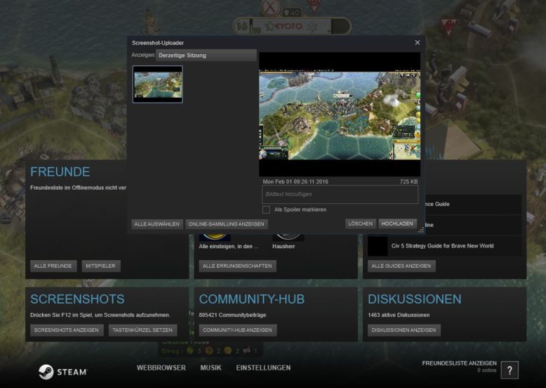 Steam Overlay - Civilization V