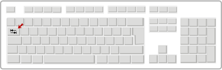 Tab Taste auf einer Windows-Tastatur